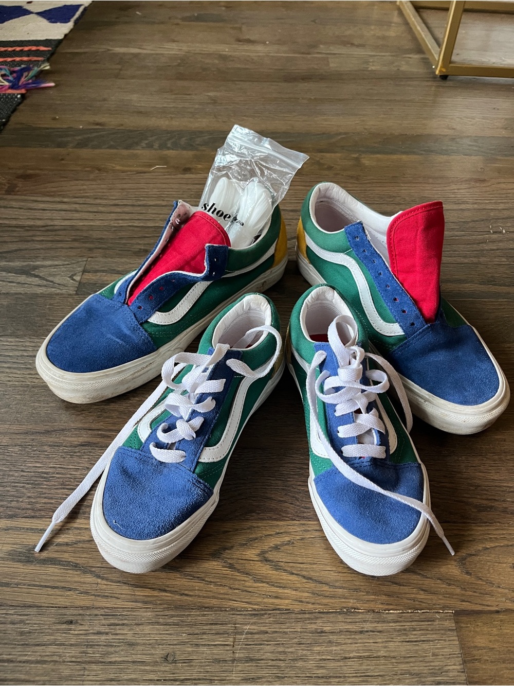 Vans Colorblock Old Skool Sneakers in Blue, Green & Red